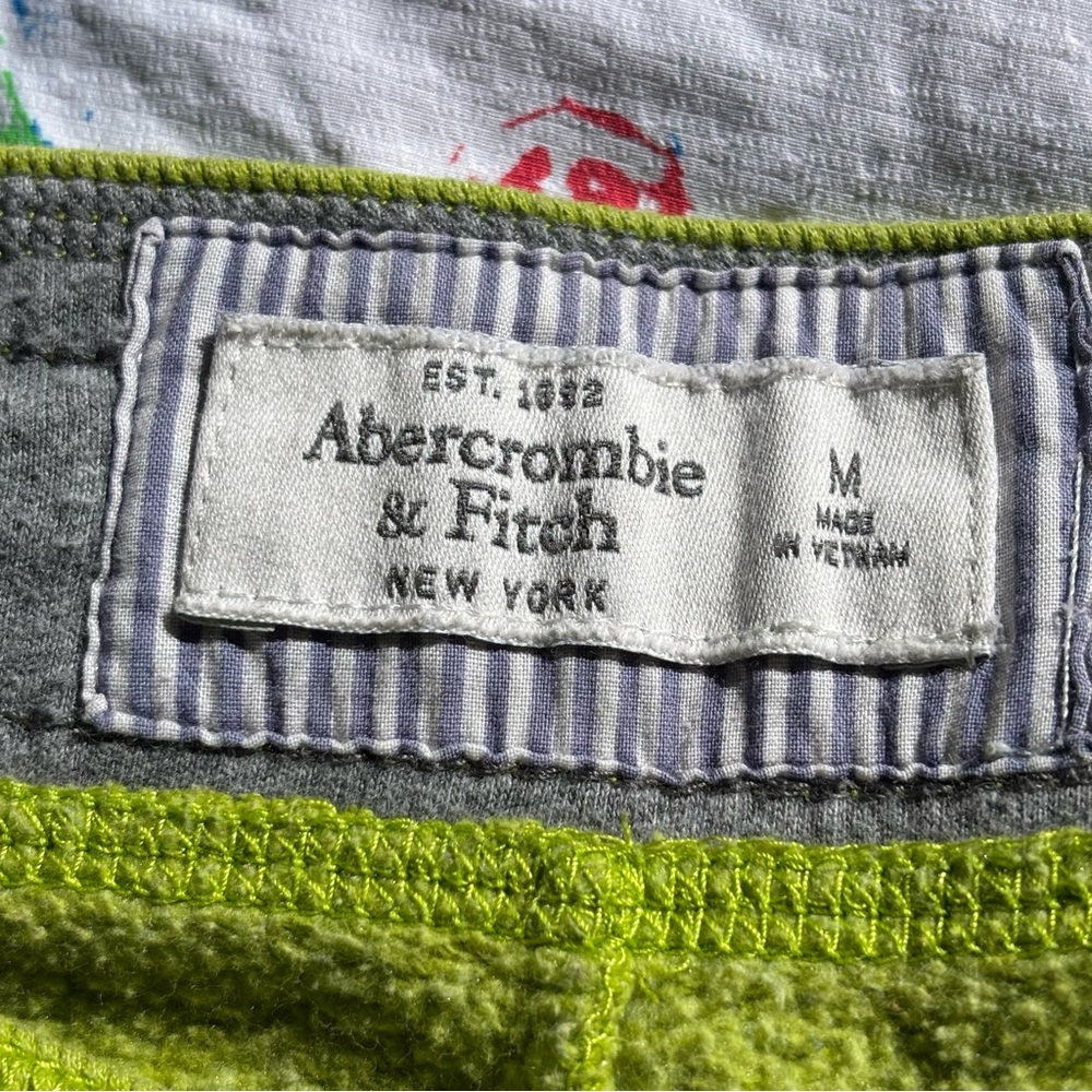 Vintage Abercrombie & Fitch Joggers Green Embroidered Size Medium Y2K - Picture 4 of 6